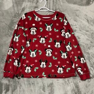 Disney Mickey Mouse Christmas Pajama Set Size XL Long Sleeve Holidays Crewneck